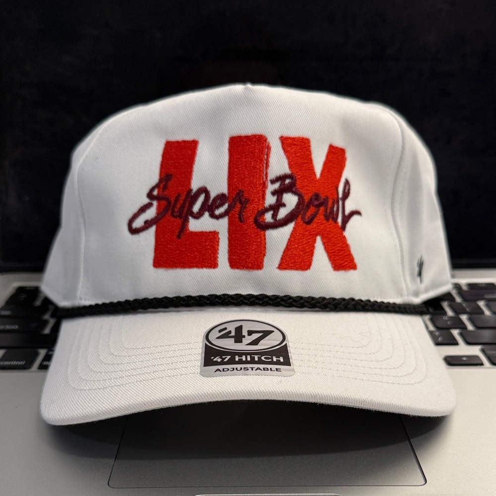 47 Brand White and Red Super Bowl LIX Cap